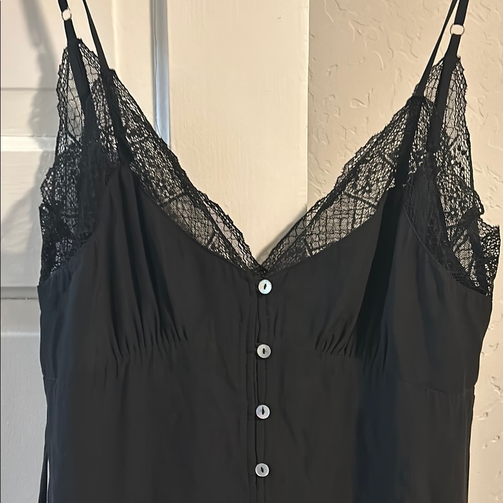 Black Lace Trim Maxi Dress - Picture 4 of 8